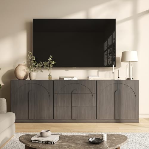 BELLEZE Bijou 3-Piece Modular Sideboard Buffet Cabinet - Ebony - color: Bijou Ebony Bbc