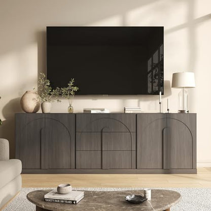 BELLEZE Bijou 3-Piece Modular Sideboard Buffet Cabinet - Ebony - color: Bijou Ebony Bbc