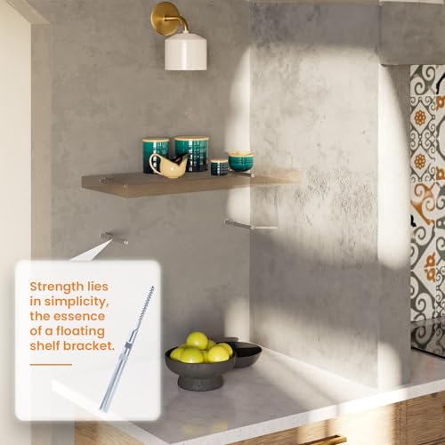 BATODA Floating Shelf Brackets, Hidden Blind Supports, Silver, Pack of 8