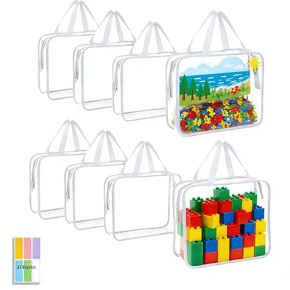 8 Packs Clear Toy Storage Bags, White - color: White, size: 8 Packs