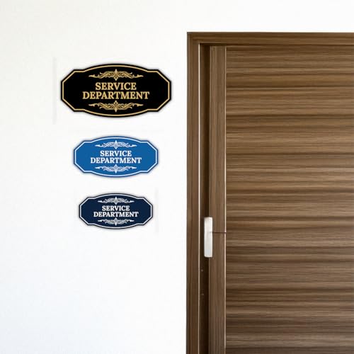 Signs ByLITA Victorian Service Department Graphic Sign (Black/Gold) - Small (2 Pack) - color: Black Gold, size: 3 x 6" - Small (2 Pack)