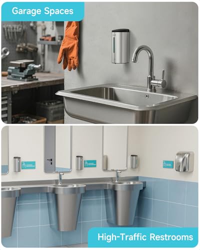 AIKE Automatic Liquid Soap Dispenser,25oz Capacity for Bathroom,Brushed - color: Brushed Stainless Steel