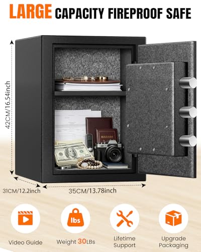 𝐔𝐩𝐠𝐫𝐞𝐝𝐞𝐝 2026 Fireproof Safes for Home| 1700°F 35-Min Protection - size: 2.8 Cuft-35MINS
