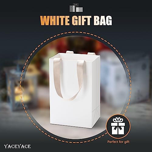 White Gift Bags with Handles 10Pcs 5.25"x3.75"x8" Small - color: White, size: 5.25x3.75x8 Inch (Pack of 10)