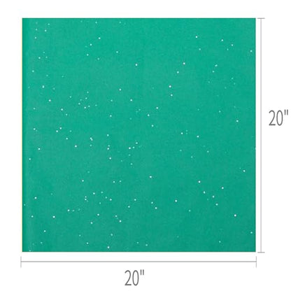 SUNCOLOR 36 Sheets Glitter Green Tissue Paper, 20 x 20 inch Sparkly Wrapping Paper for Gifts, Crafts, Christmas, Packaging, St. Patrick’s Day, DIY Art Projects - color: Green