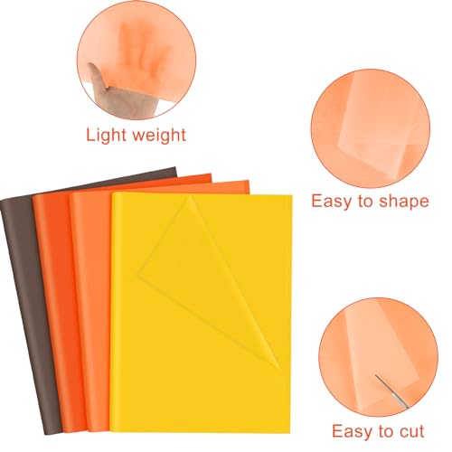 NEBURORA 108 Sheets Fall Tissue Paper Set Thanksgivings Gift Wrapping Paper - color: Orange,Brown,Yellow
