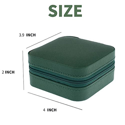 KElofoN Travel Jewelry Case with Mirror - Small Organizer Box for Girls & Women (Green-5) - color: Green-5