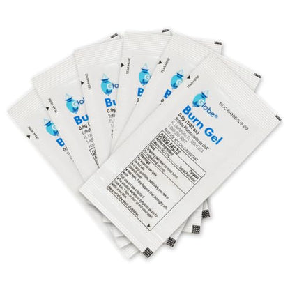 Globe First Aid Burn Gel With Aloe, Box of 144 Single Use Packets
