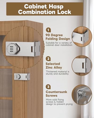 3-Digit Keyless Cabinet Lock with Combination Code - color: Silver
