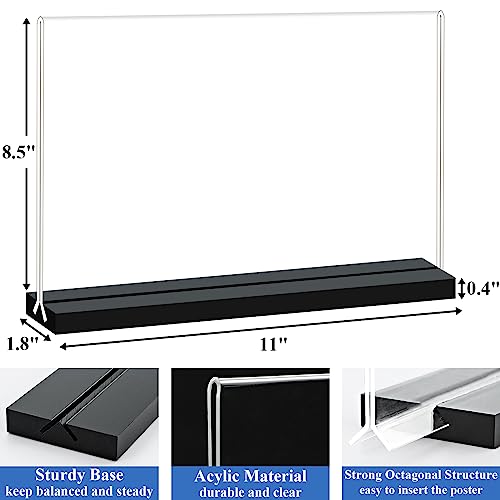 Acrylic Sign Holder 11x8.5 '' Horizontal T-Shaped Clear Double-Sided Table Menu Stands Plastic Picture Frames Display Desktop Display Holders for Wedding Table,Restaurant Signs,Office, Store,6 Pack - size: Vertical 6 Pack 8.5x11''
