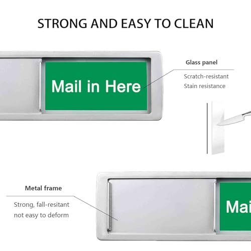 Mail In Here Sign,No Mail Slider Sign for Home Office Restroom Conference Hotels Hospital, Slider Door Indicator Tells Whether Mail is Here Or No Mail, 7'' x 2'' - Silver - style: No Mail Mail in Here-Silver