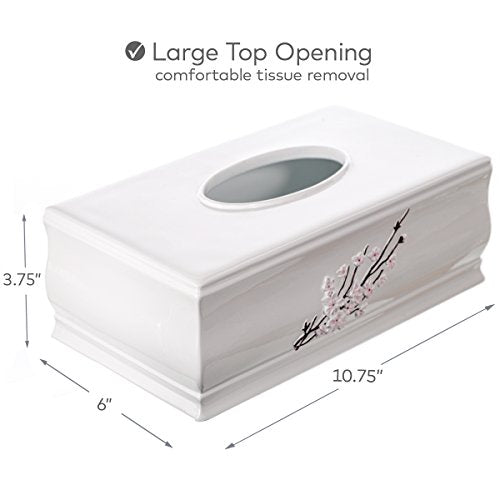 Creative Scents Vanda Rectangle Tissue Box Cover with Bottom Slider - style: Rectangle Tissue Box