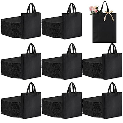 Amylove 80 Pcs Non Woven Tote Bags Bulk Large Reusable Gift Bag Reusable Grocery Bags, 15 x 11. 8 x 4 Inches - color: Black