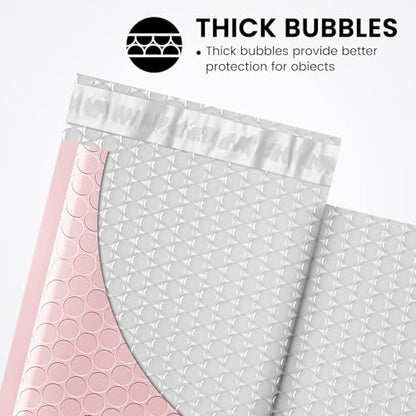 Fuxury Small Bubble Mailers 4x8" 100 Pack Light Pink Bubble Mailer - color: Light Pink, size: 4×8" 100PC