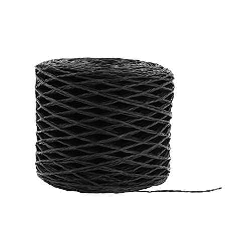 Mandala Crafts Black Natural Raffia Yarn for Crochet Gift Wrapping - color: Black, size: 1/16 Inch 200 Yards Raffia Yarn