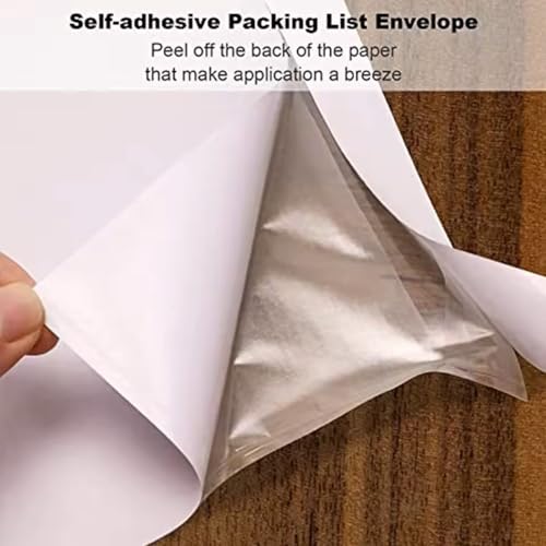 1000 PCS 7"x 10" Clear Packing List Envelopes Packing Slip Pouches Self-Adhesive Plastic Shipping/Mailing Pouch Enclosed Bags for Packing Slips Invoice Label