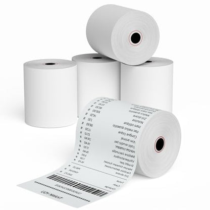 Jayard 2-1/4" X 85' Thermal Paper Rolls for Credit Card -2.25 x 85 ft Thermal Paper Rolls, 58mm Cash Register Rolls - Premium Register Tape Pos Thermal Printer Paper (5 Rolls) - size: 2-1/4" X 85', style: 5 Rolls