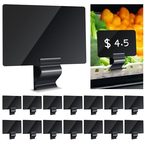 Mlici 14 Pack Sign Holder Clips, Food Label Holders for Deli Trays Display - color: 14 Black Clips