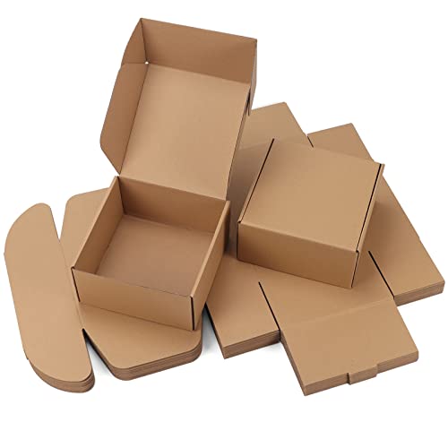 PHAREGE 25 Pack 8x8x4 inch Cardboard Shipping Boxes, Brown Gift Boxes - color: Brown, size: 8x8x4 inch 25 Pack