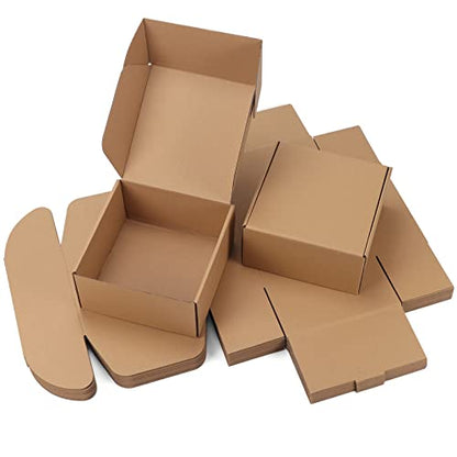 PHAREGE 25 Pack 8x8x4 inch Cardboard Shipping Boxes, Brown Gift Boxes - color: Brown, size: 8x8x4 inch 25 Pack