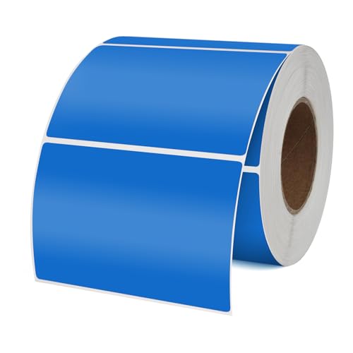 YIKAIDA Blue Stickers 2 × 3 Inch Rectangle Removable Vinyl Labels 500 PCS - color: Blue