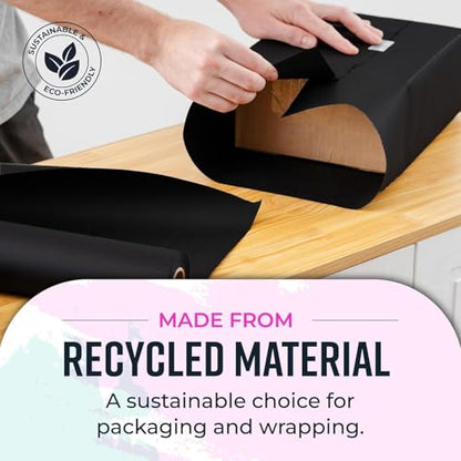 Bryco Goods 36” x 2400” (200’) Black Kraft Paper Roll - Made in USA - Ideal for Bulletin Board, Packing, Shipping, Arts & Crafts, Bouquet, Gift Wrapping, Table Covering - color: Black, size: 36" x 200'