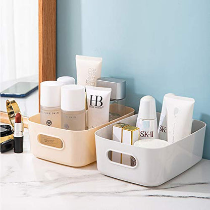 OWill 7 Pcs 2.1 L Plastic Storage Bins and Baskets for Efficient Home Classroom Organization Small Containers in Multicolour for Kitchen, Cupboard box, and Bathroom Organizer on Shelves and Tubs - size: 7Pcs Small