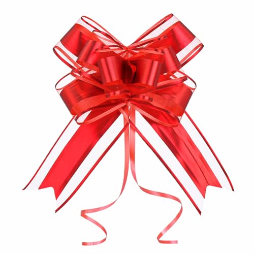 WEWILUCK Red Pull Bows for Gift Wrapping, 6 Inch, 15 Pack, Christmas - color: Glossy-Red, size: 6 Inch - 15 Pack