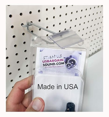 200 Pack FSAWL4 4" Flip Scan Metal Peg Board Hooks with Label Holder