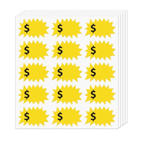 Sale Price Stickers Yellow 3 x 2 Inch Vinyl Writable Labels 600 PCS - color: Yellow