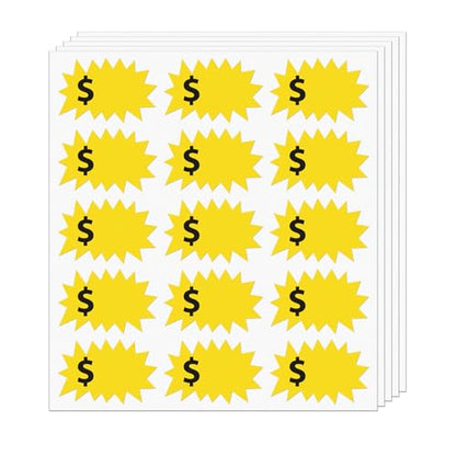 Sale Price Stickers Yellow 3 x 2 Inch Vinyl Writable Labels 600 PCS - color: Yellow