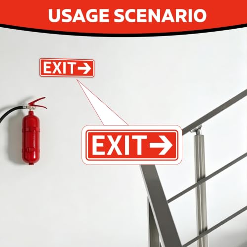 2 Pack Exit Left Right Arrow Sign Sticker, 9x3 Inch Exit Sign for Business - color: Exit 537