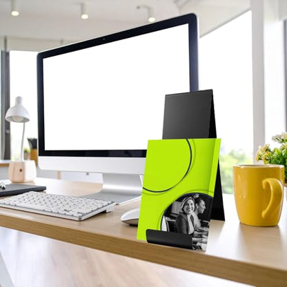 4 Pcs Metal Fancy Brochure Holder Display Flyer Brochure Stand Table Vertical Countertop Literature Organizer for Booklets Pamphlet Magazine Menu Journals (Black)