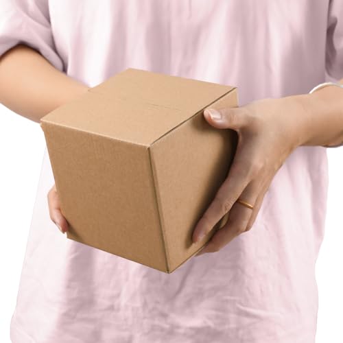 CRUGLA 40 Packs 5x5x5 Shipping Boxes, Brown Mailing Boxes - size: 5x5x5 Inch