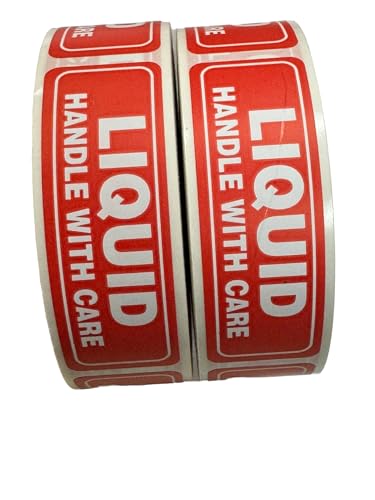 1x3 Liquid Labels Shipping Handle with Care Fragile Adhesive Stickers (1) Roll of 500 Labels
