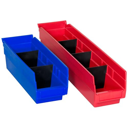 Akro-Mils 40120 Plastic Width Dividers for 4" Tall Shelf Bins, 24-Pk, Black - style: Fits 30120, 30128, and 30124