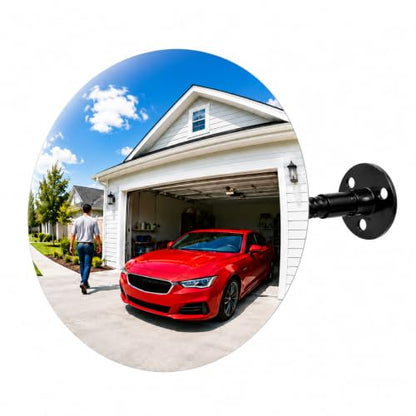 11.7in acrylic convex mirror 180° adjustable wide-angle indoor security mirror suitable for monitoring blind spots in parking lots Garage warehouses offices and traffic safety management - size: 11.7in
