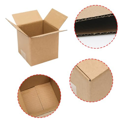 6 Pack 5x5x5 Shipping Boxes Brown Corrugated Cardboard Mailers - size: 5x5x5in
