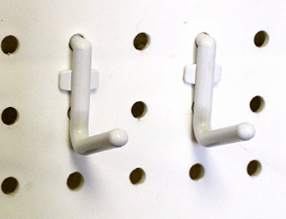 WallPeg Hook Kit - 100 L Pegboard Hooks Tool Storage Garage Organizer Choice B/W (50, White) - color: White