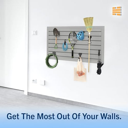 HandiSolutions Slatwall Hooks, Black, 8 Pack Heavy Duty Garage Slatwall Hooks Accessories for Organizing Storage and Display for HandiWALL and Slatwalls
