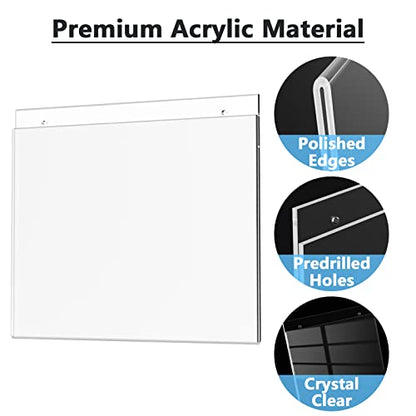 MaxGear Acrylic Wall Mount Sign Holder, 8.5 x 11 Landscape, 12 Pack - size: 11"x8.5"-12Pack