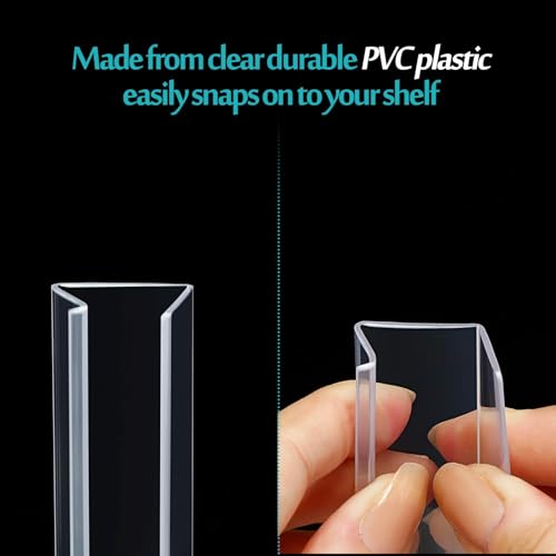 60 pcs Plastic Label Holder Wire Shelf Label Holder 3" x 0.875" (L x H) Clip on Tag and Ticket Stand