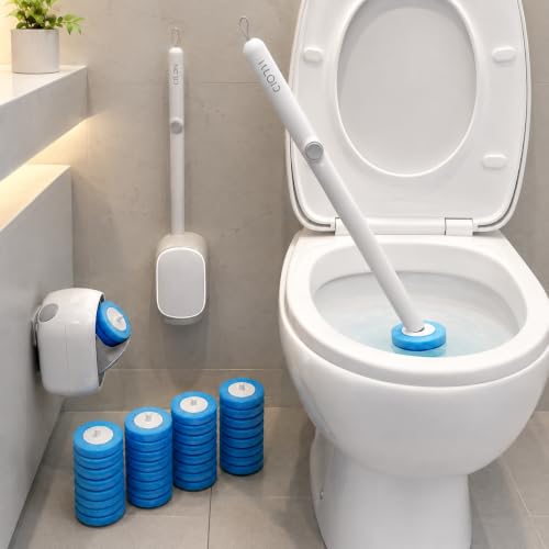 CiLoN Disposable Toilet Brush, Toilet Wand Cleaning System, Bowl Scrubber