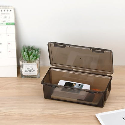 Hipiwe Plastic Cash Money Box Black Currency Tray Organizer with Lid - size: 1 Pcs