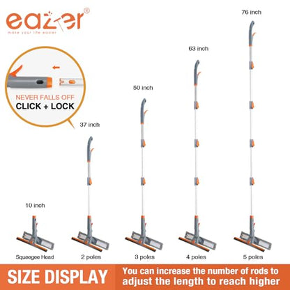 Eazer 76" Spray Window Washing Kit with Extension Pole & Streak-Free Pads - size: 76inch
