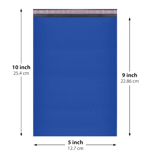 Royal Blue Bubble Mailers 5x10, Self Seal Poly Padded Envelopes #00, 250 Pack - color: Royal Blue, size: 5"x10" / 250 Pack
