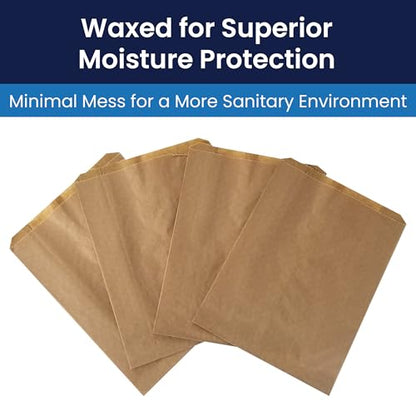 Hospeco KL Waxed Kraft Receptacle Liner Bags, 500 Count - Moisture-Resistant Feminine Hygiene Waste Bags, Fits Sanitary Disposal Units, 7.5 x 10.5 x 3 in - size: 1 Count (Pack of 500)