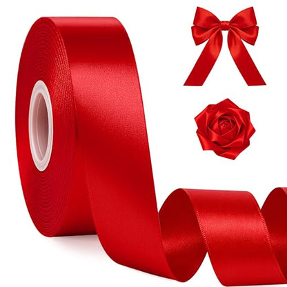1 in 30 Yards Red Ribbon for Gift Wrapping Wedding Valentine Christmas - color: Red, size: 1 inch