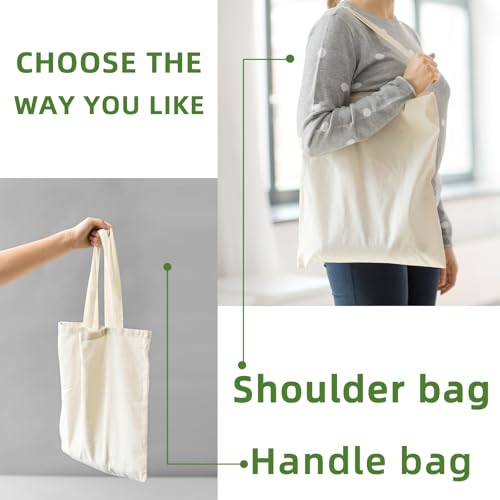 HECTOLIFE 6/12/24/48/ 96 Pack Canvas Tote Bags,Reusable Blank Canvas for Shopping Bags