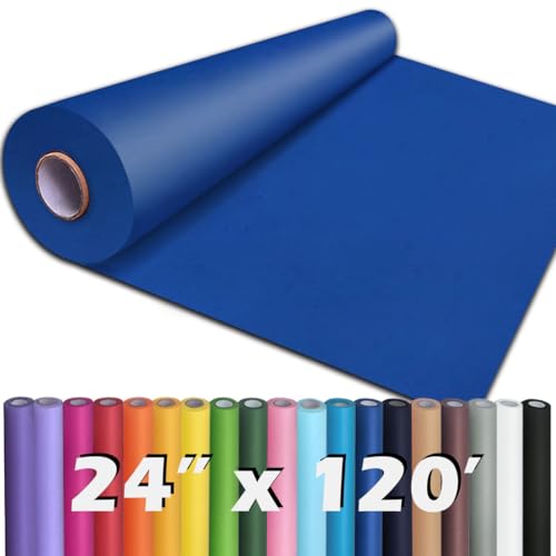 PerkHomy 24" x 1,440" (120') Blue Kraft Paper Roll for Craft Bulletin Board Paper Art Table Covering Crafting Gift Wrapping Bouquet Packing Parcel 80GSM 55LB (Blue, 24" x 120') - color: Blue, size: 24" Width x 120' Length